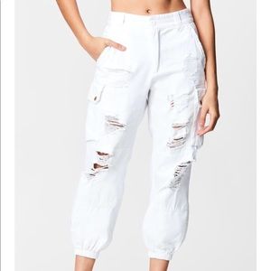 LF white Carmar denim cargos